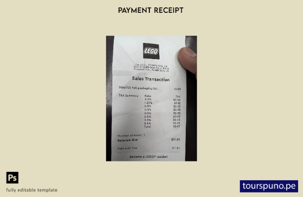Plantilla de cheque de pago de tienda Lego lista para imprimir